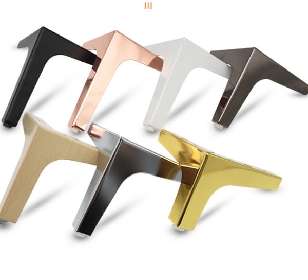 Sett med 2 metall sofabein 15 cm, metall kaffebordbein