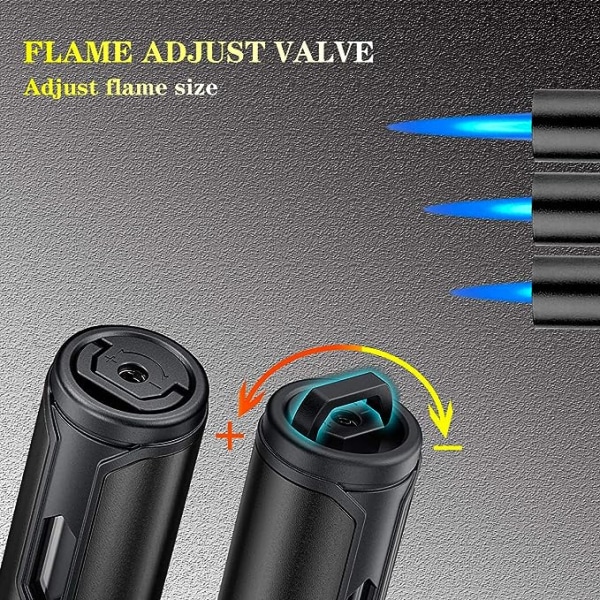 Jet Flame Gas Lighter, Refillable Storm Butane Lighter, Long Rod