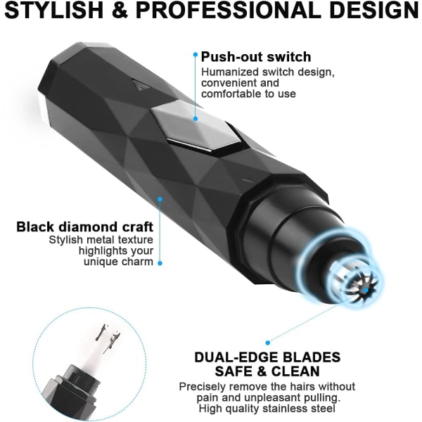 Øre- og nesetrimmer, 2 i 1 USB-oppladbar elektrisk barbermaskin, Profes