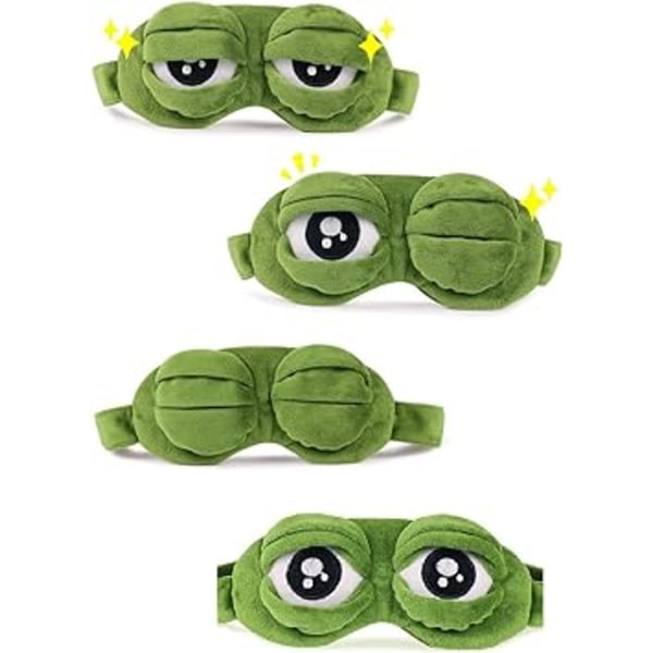 (Green，3pcs)Eye Mask, Fluff Face Sleepy Face Funny Novelty