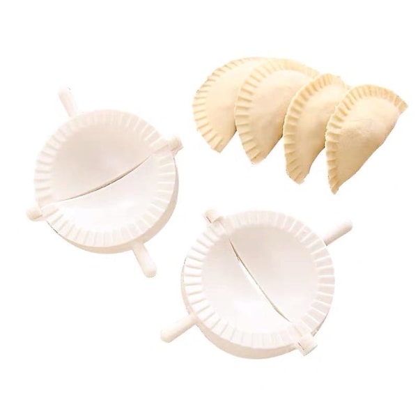 Ravioli Maker Set, Set med 3 Empanada/Pierogi Maker Oppskrift, Plast, Hvit