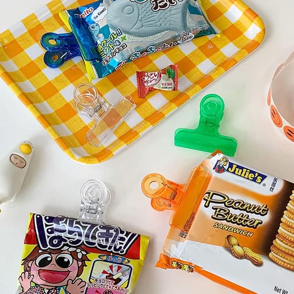 24 Pakk Chipposekklips Plastmatklips Assorterte Farger