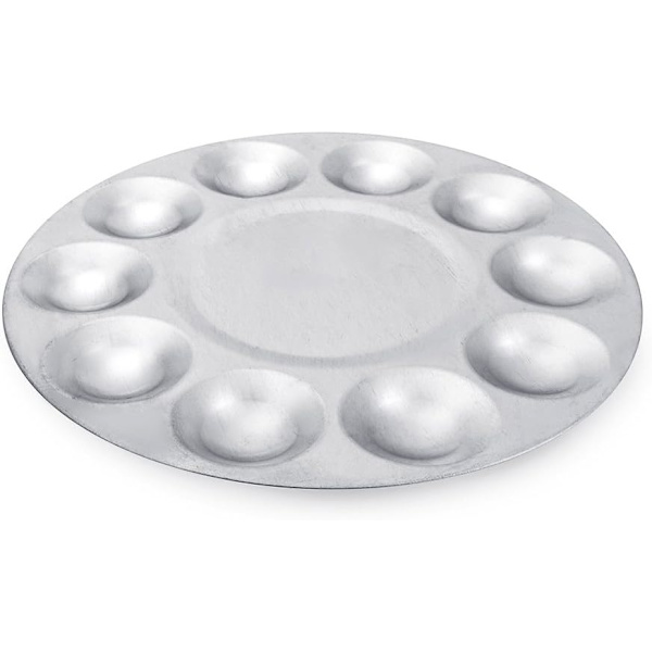 2 stk. 10-huls aluminium farvepalet, akvarel farvepalet