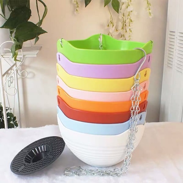 Plast Hängande Korg Blomkruka Orkidé Pot Vägg Hängande Grön
