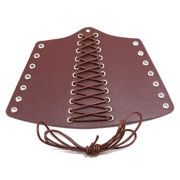 PU-läderarmbåge Punk Gothic Arm Armor Cuff Medeltida Handske