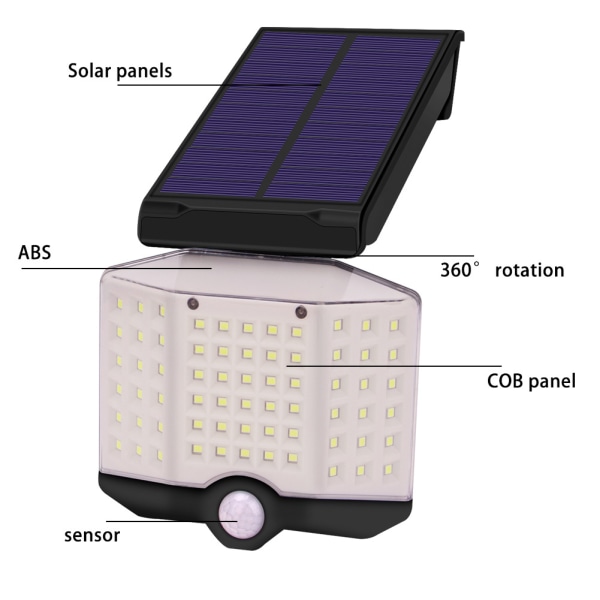 1 stk 62LED solar hagelys med fjernkontroll innendørs og