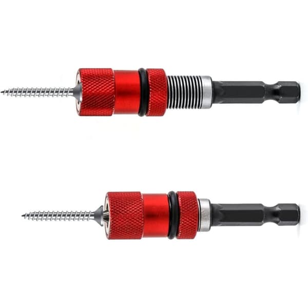 2 stk magnetisk bitsholder med dybdestopp, 1/4\" sekskantskaft
