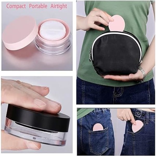 2 makeup krukker, smukke og praktiske, små og bærbare