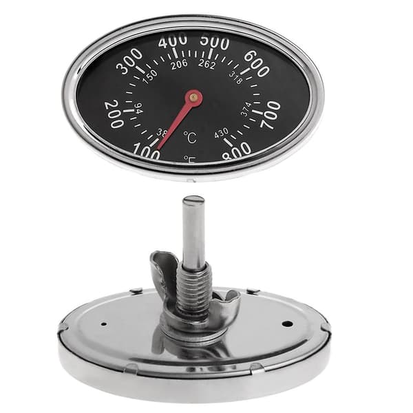 Professionell oval BBQ-termometer med fjärilsmutter för kolgrill