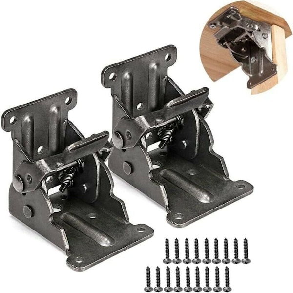 2pcs Self-Locking Hinges, Foldable Support Leg Fittings, Corner B