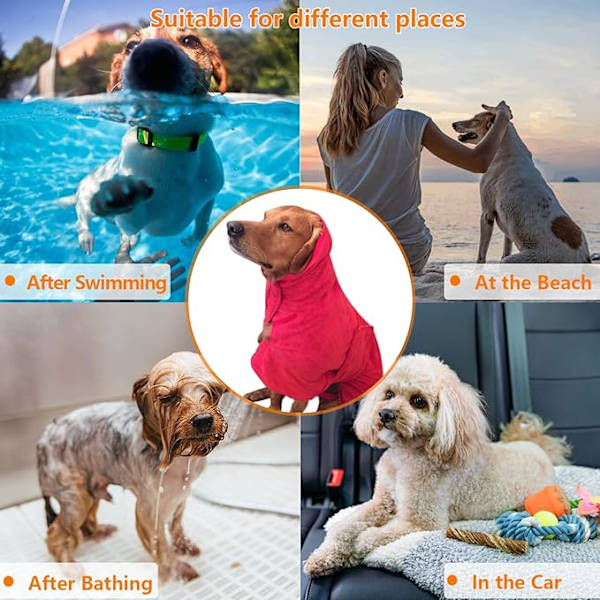 Hurtigtørrende Håndklæde til kæledyr, Mikrofiber Elastisk Bomuld, Hundebadekåbe