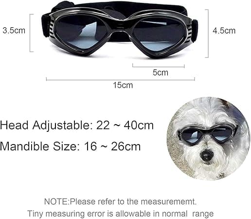 Hundebriller, Solbriller til kæledyr, Foldbare Hundebriller UV-beskyttelse