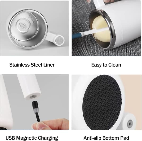 1 st (Svart) USB Laddningsbar Automatisk Mugg Koppen Magnetisk Mugg