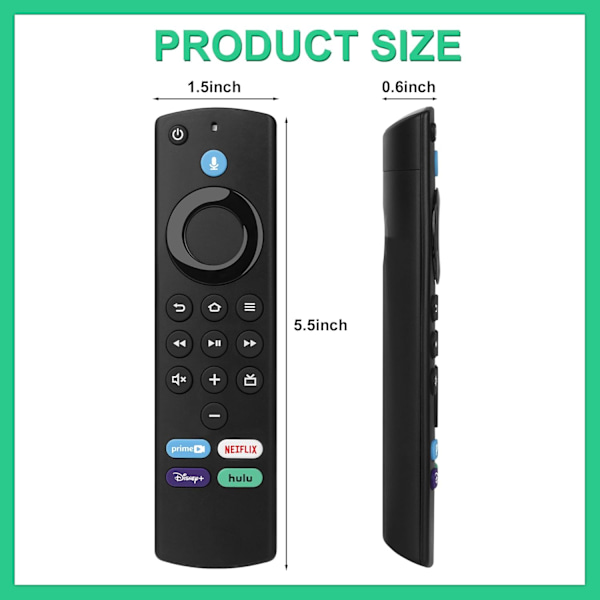 Reservefjernkontroll med stemmefunksjon (L5B83G) Passer til Smart TV-stick (2. generasjon, 3. generasjon, Lite, 4K), Passer til