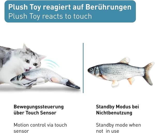 Interaktiv Elektronisk Fiske Legetøj til Katte - Blød Elektrisk Kat