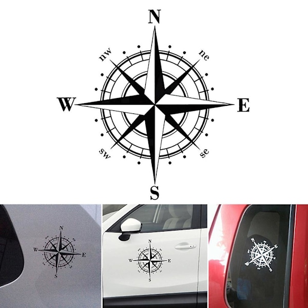 15cm*15cm Art Design Vinyl NSWE Kompassi Auton Tarrat Musta/Valkoinen