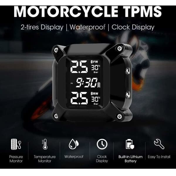 Motorcykel TPMS Motorcykel Dæk Tryk Overvågningssystem med 2