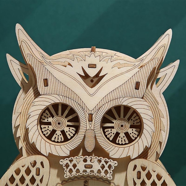 Kreative 3D ugleur-modelkits, træpusleskrivebordsuhr, praktisk mekanisk træ