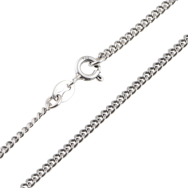 45cm Smycke - Halsband - 925 Silver Diamantnätkedja - Bredd