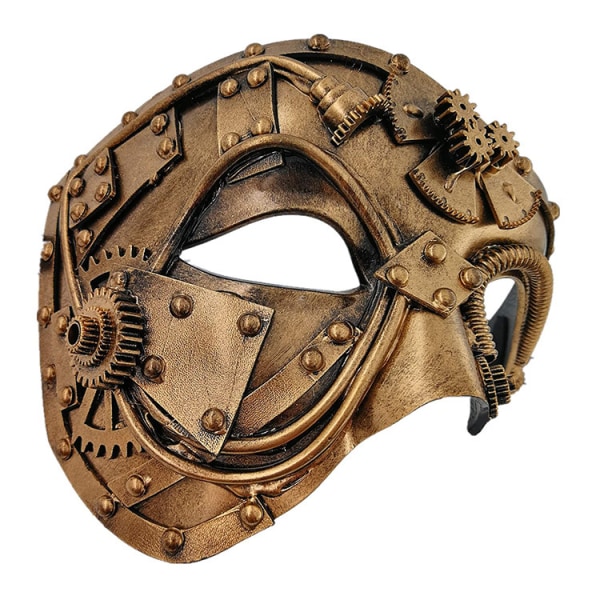 Et stykke gull steampunk metall cyborg venetiansk maske