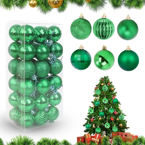 36 stk. Julekugler Julepynt Assorteret Hængende Ornament