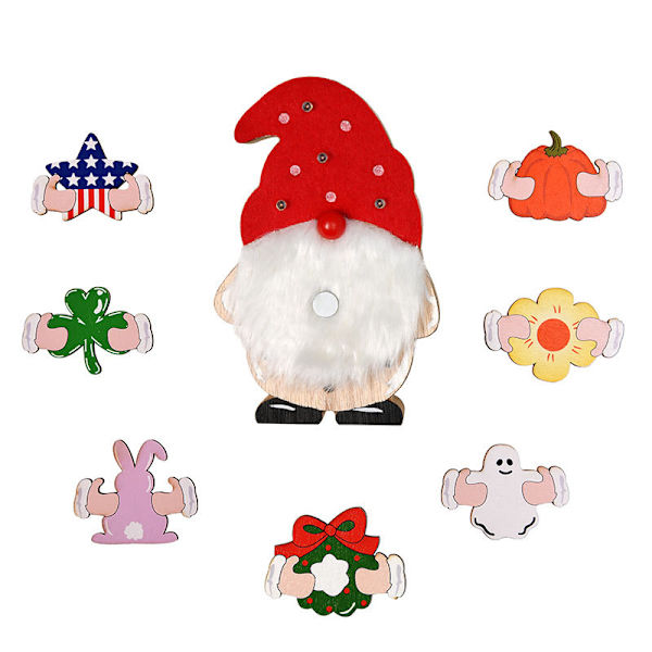 1 set juldekorationer DIY träbelysta ornament