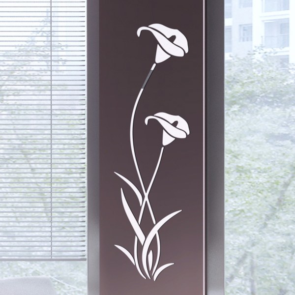 1 akryl spegelväggdekal DIY avtagbar spegelblomma