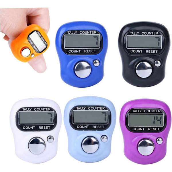 5 stk Mini LCD Digital Fingerteller Elektronisk Hånd