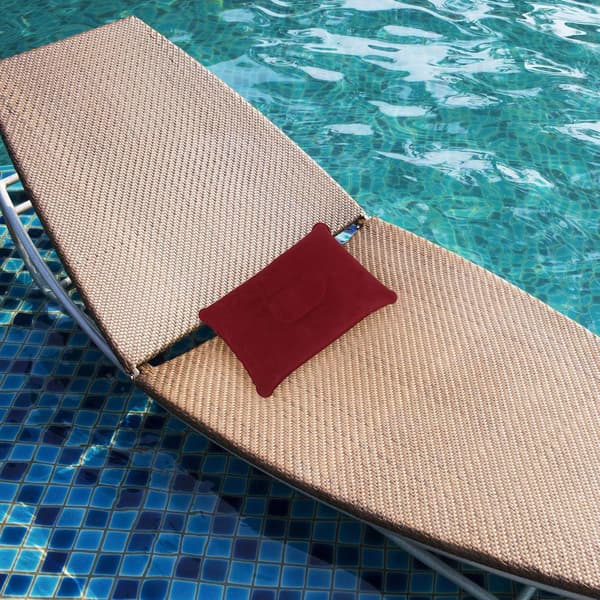 2 stk Burgunder Oppblåsbare Puter for Reise eller Camping -
