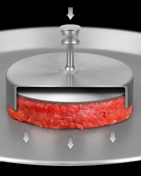 1 stk Hamburgerpresse - burgerform, 3,6\" / 9,5 cm rustfritt stål