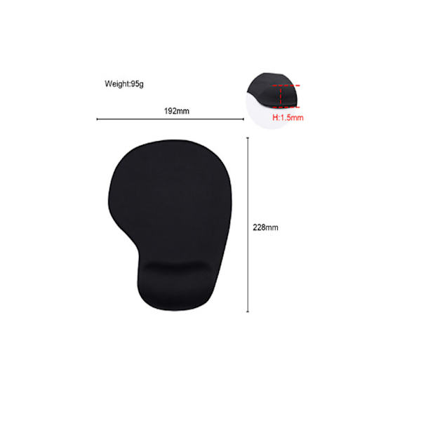 Kreativt malet sort gummimussemåtte, en tykk 3D kop