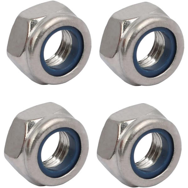10 stk. låsemutter venstre gjenge M8x1.25mm metrisk gjenge 304