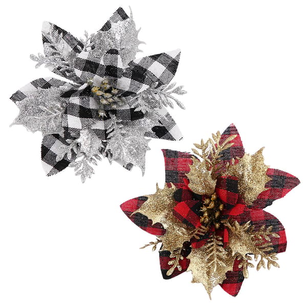 14cm Guldstøv Gitter Juleblomster Juletræ