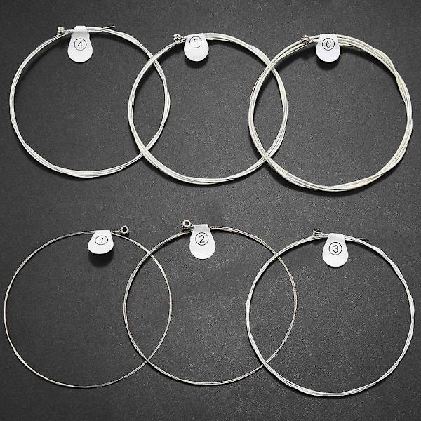 Dus Series Akustisk Guitar Strenge Hexagon Carbon Stål Kerne Silv
