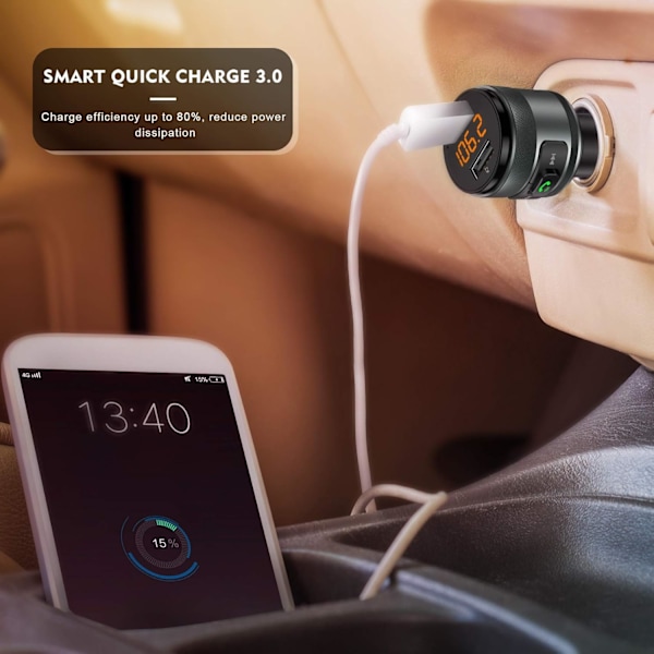 Bluetooth 5.3 FM-lähetin autoon