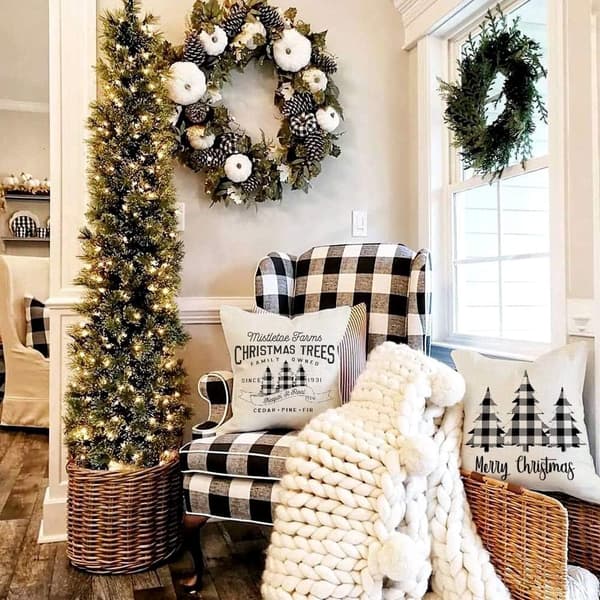 4 Julepynt Putesett 18x18 Marry the Tree Bright