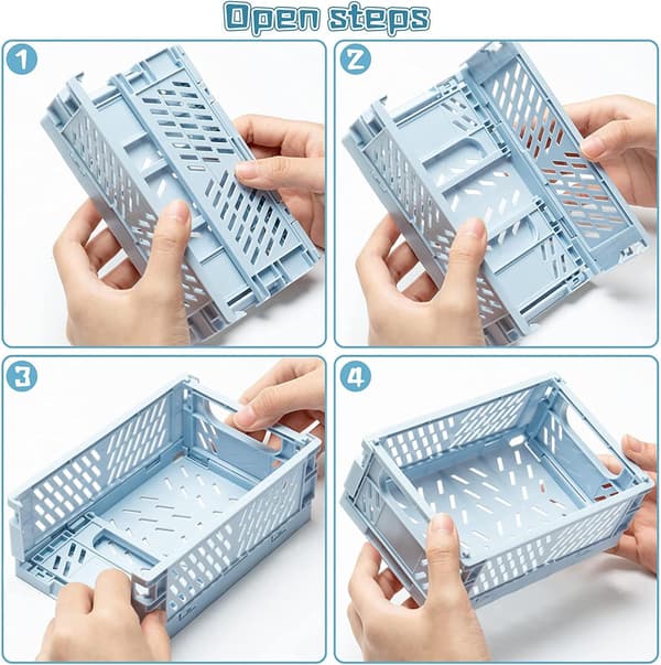 4 stk. (5,7x3,8x2,2 tommer) Mini Foldbare Skrivebords Kasser Opbevaringsboks,