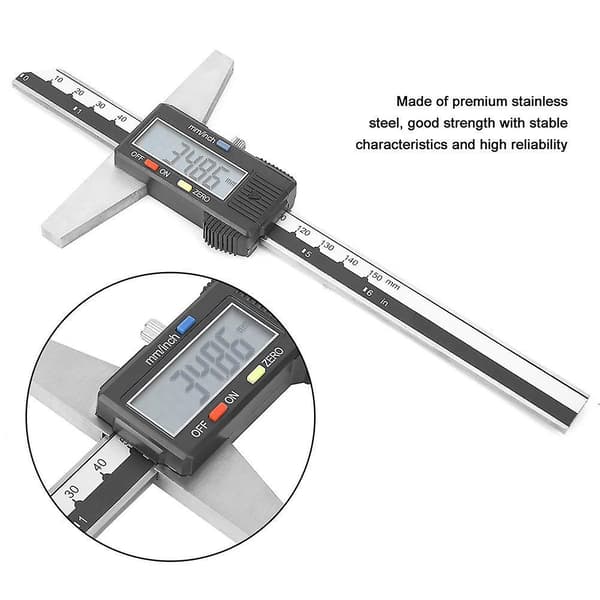 Digitalt djupmätare 0-150 mm, hög precision 0,01 mm, rostfritt stål