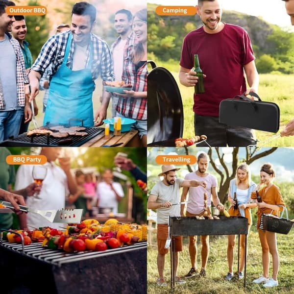 18 stk. Professionelt grilltilbehør i rustfrit stål - Grill