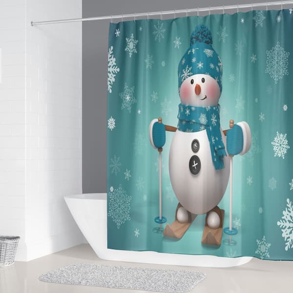 4-pack Grön Jultomte Duschdraperi Set 70,8 × 70,8