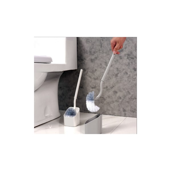 WC-harja, kuolleiden kulmien poistaja, pehmeät harjakset, pitkä kahva, WC-harja