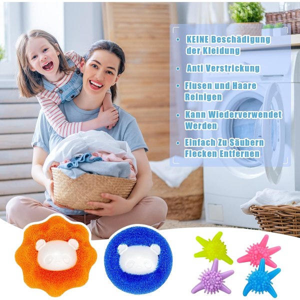 16 Pack Reusable Cleaning Balls for Laundry, Lint and Hair in Was