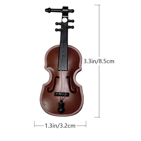 1 stycke träimitation violin dekorativa prydnadsföremål
