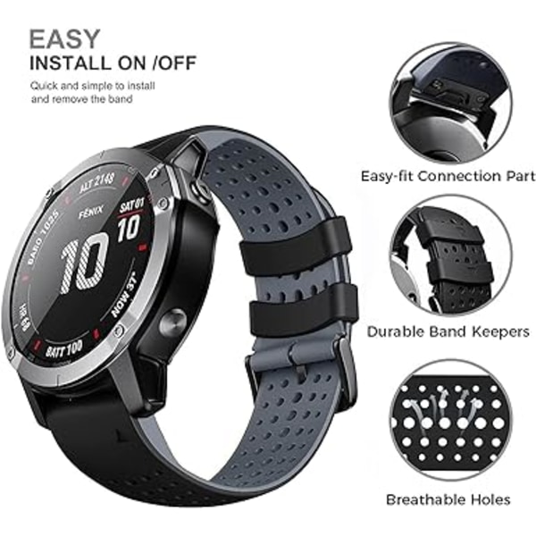 Klokkerem for Fenix ​​7X/Fenix ​​6X/Fenix ​​5X, Quickfit 26mm