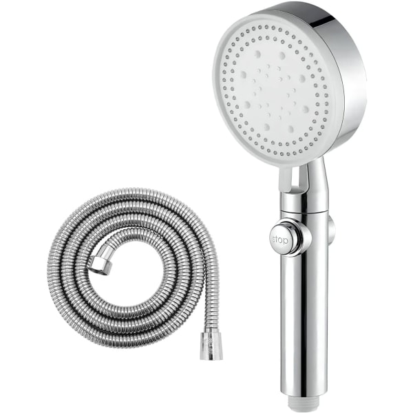 High Pressure Shower Head and Hose With Stop Switch 4 Spray