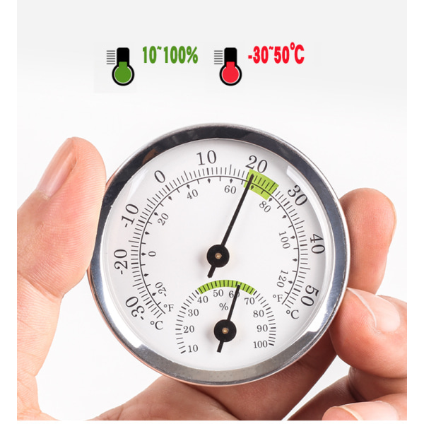 1 x 58 x 12mm Analog Termometer och Hygrometer för Inomhus/Utomhus