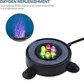 LED Akvarium Luftsten Lys, Multi-farvet Luftboble Sten Disk til Fisk