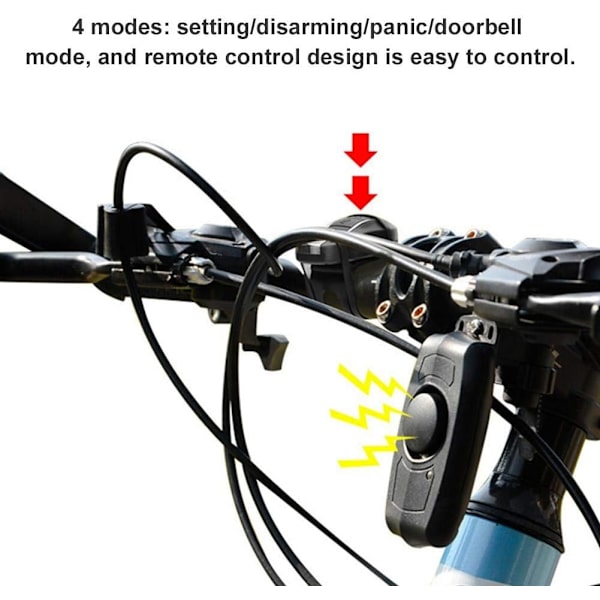 Cykel Säkerhetslarm med Fjärrkontroll, 100DB Vibration