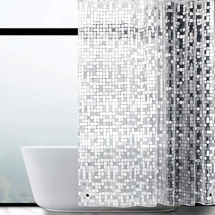 Duschdraperi 180 x 180 cm, Geometrisk Halvtransparent Badrum
