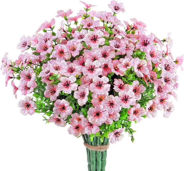 4 stk 7-greinet eukalyptus fiolett simuleringsblomsterbukett